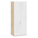 Шкаф для одежды Эмбер с 2 глухими дверями Яблоня Беллуно, Белый глянец